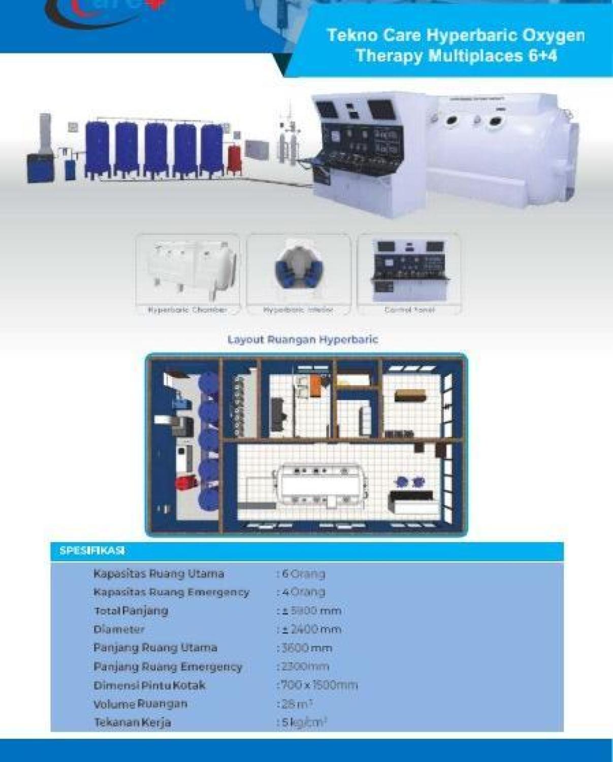 Hyperbaric oxygen Hospital - alat Terapi Hiperbarik-LMJ - Multiplaces 6+4