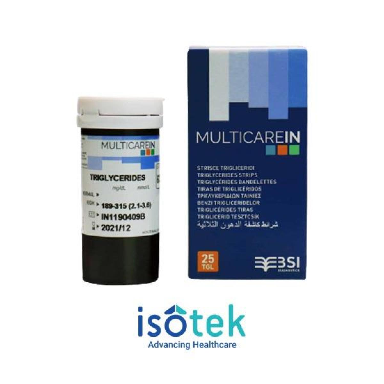 Strip Tes Alat Ukur Trigliserida MULTICAREIN isi 25 pcs/box