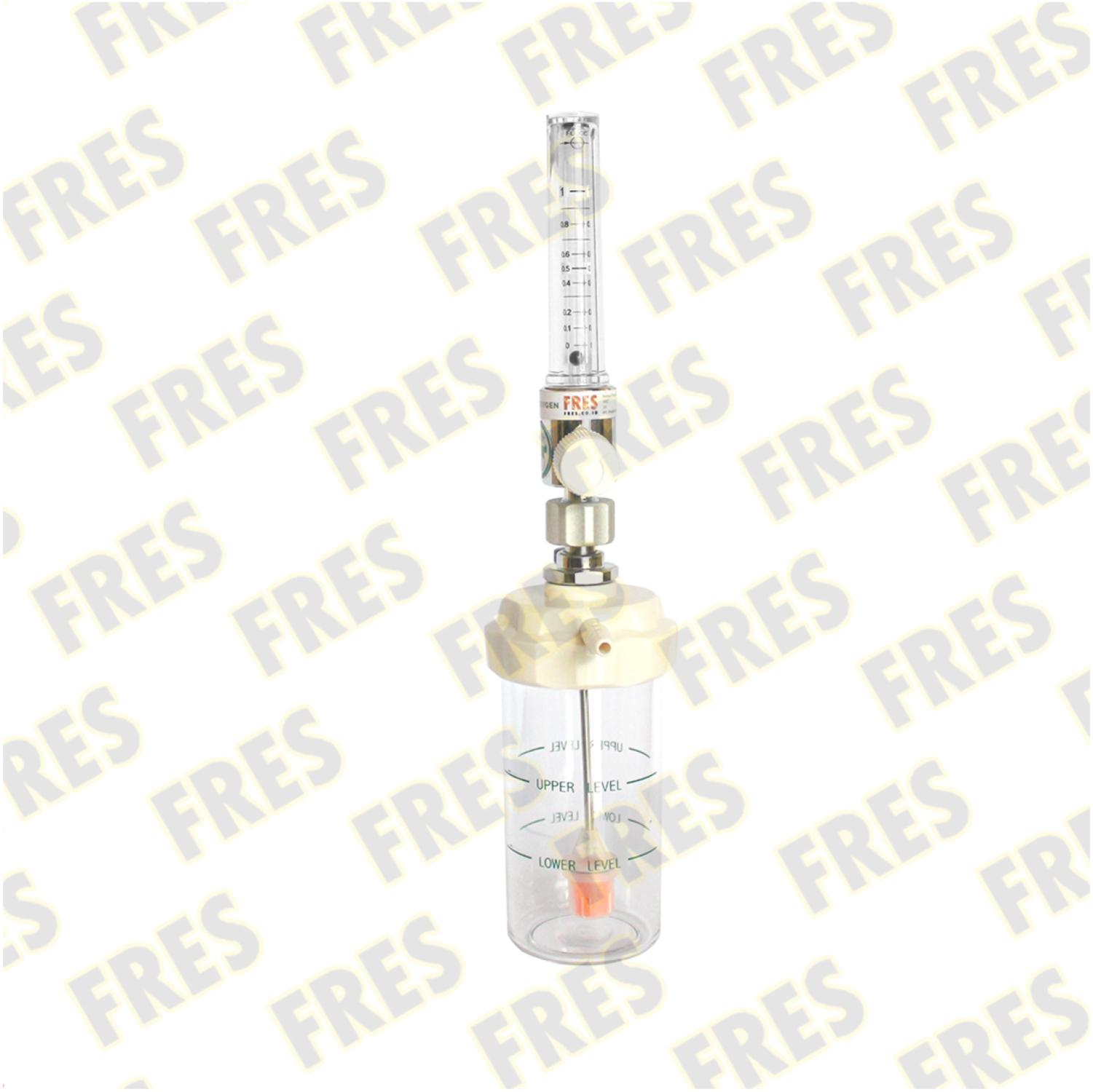 FRES FLOWMETER OKSIGEN BAYI 0,1-1 LPM LENGKAP HUMIDIFIER 135ML