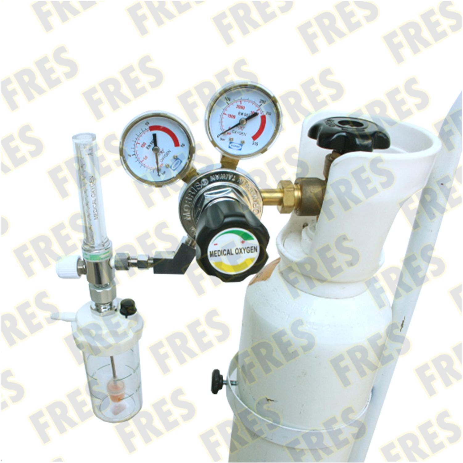 FRES FLOWMETER OKSIGEN BAYI 0,1-1 LPM DENGAN REGULATOR TABUNG OKSIGEN LENGKAP HUMIDIFIER 135ML