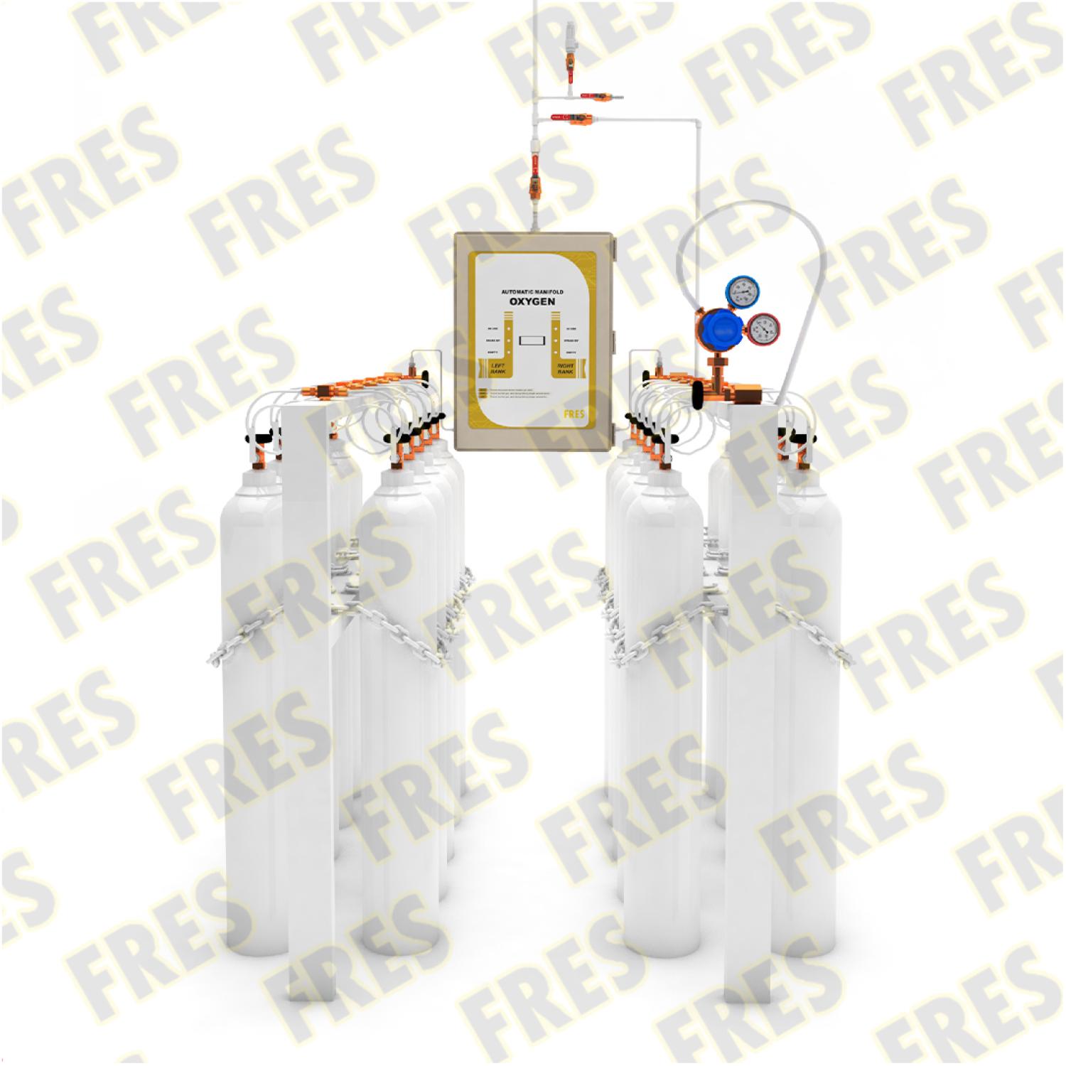 FRES SISTEM MEDICAL GAS MANIFOLD, HEADER 2X6, PIGTAIL (O2 /N2O/ N2/ CO2)